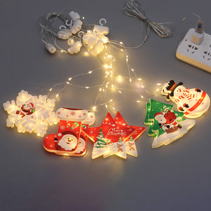 Christmas Window LED String Lights Snowman Santa Hanging Party Decoration Splendid&Co.