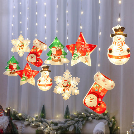 Christmas Window LED String Lights Snowman Santa Hanging Party Decoration Splendid&Co.