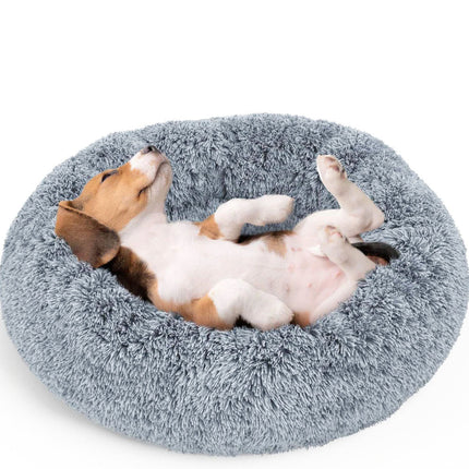 Dog Cat Pet Calming Bed Warm Soft Plush Light Grey Splendid&Co.