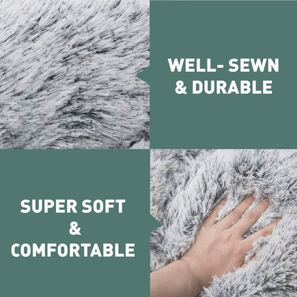 Dog Cat Pet Calming Bed Warm Soft Plush Light Grey Splendid&Co.