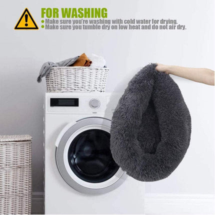 Dog Cat Pet Calming Bed Warm Soft Plush Light Grey Splendid&Co.