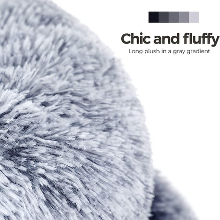 Dog Cat Pet Calming Bed Warm Soft Plush Light Grey Splendid&Co.