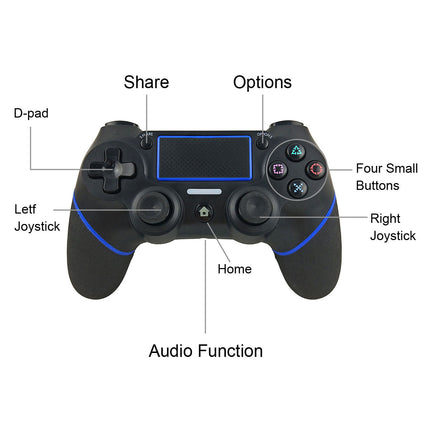 Dual Vibration Shock Controller For Sony PlayStation 4 Black & Blue Splendid&Co.