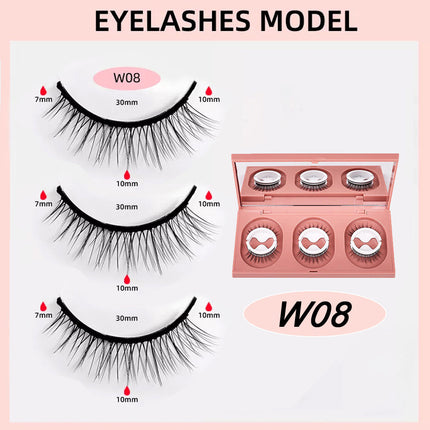 Eyelashes 3 Pairs Natural Long Thick Makeup Cross False Eye Lashes-W08 Splendid&Co.