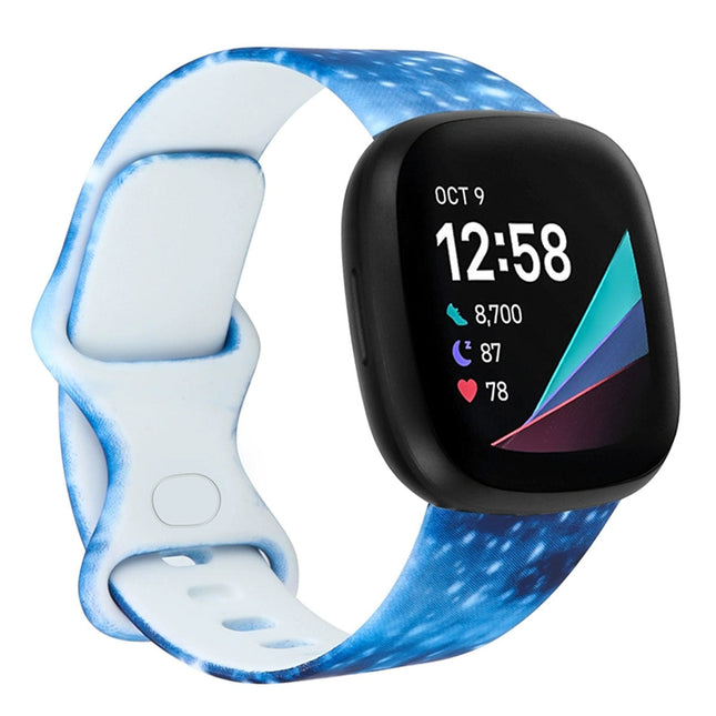 Fitbit Versa 3 Sense Smartwatch Soft Silicone Band Blue Galaxy Splendid&Co.
