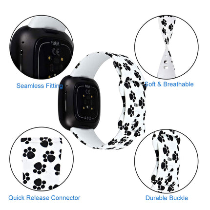 Fitbit Versa 3 Sense Smartwatch Soft Silicone Band Graffiti Splendid&Co.