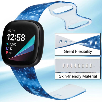 Fitbit Versa 3 Sense Smartwatch Soft Silicone Band Rainbow Splash Splendid&Co.