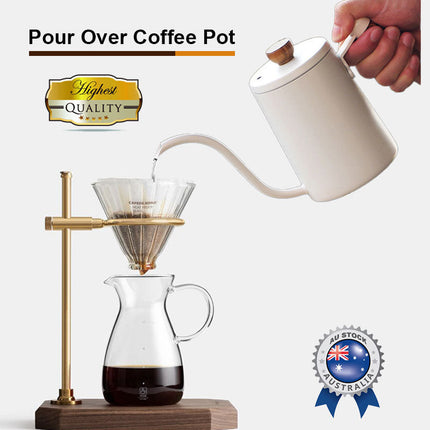 Gooseneck Pour Over Coffee Pot Kettle Stainless Steel Tea-Black Splendid&Co.