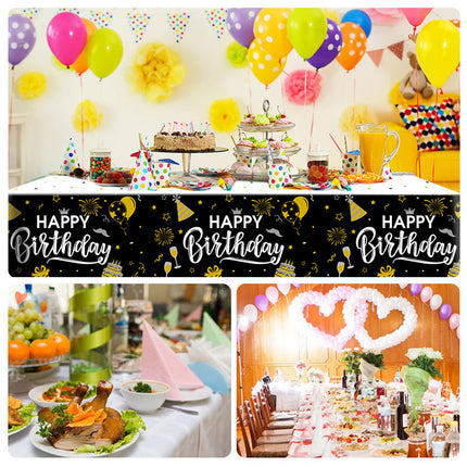 Happy Birthday Tablecloth Party Tableware Decorations-2PCS Splendid&Co.