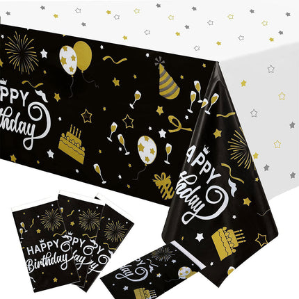 Happy Birthday Tablecloth Party Tableware Decorations-2PCS Splendid&Co.