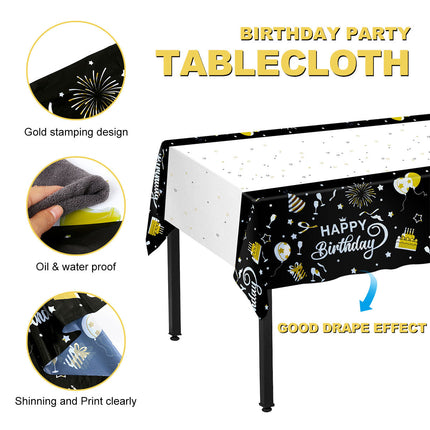 Happy Birthday Tablecloth Party Tableware Decorations-2PCS Splendid&Co.