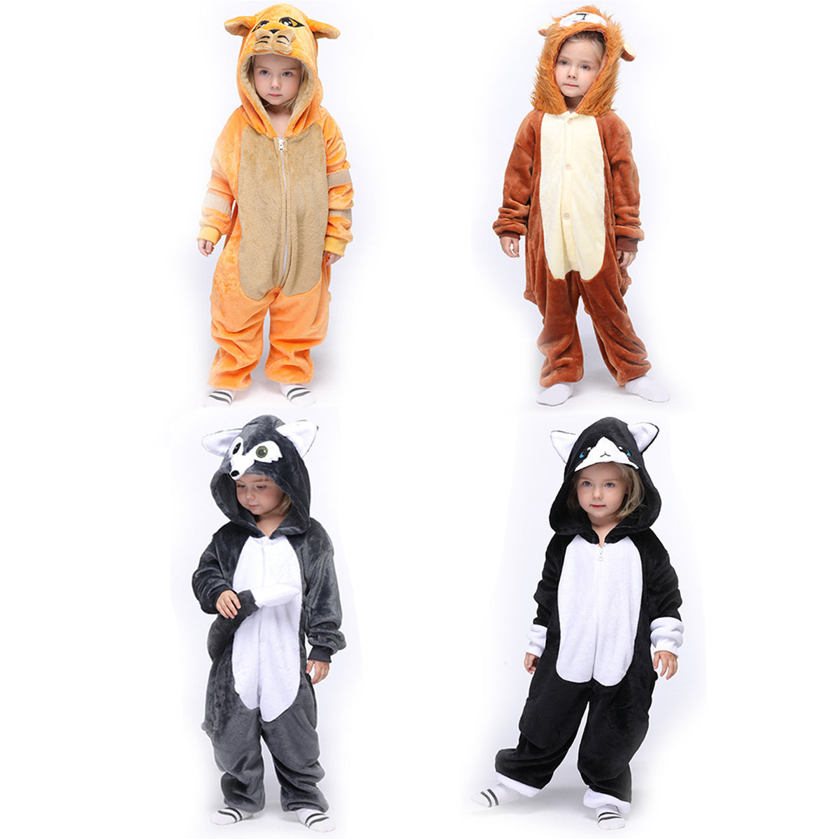 Baby Cartoon pajamas warm winter animal pajamas - Posh Baby Australia