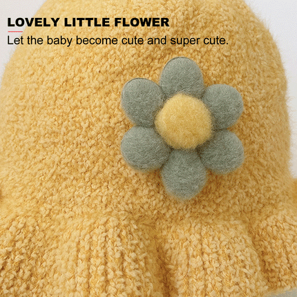 Kids Winter Warm Beanie BHats With Cute Sun Flower Splendid&Co.