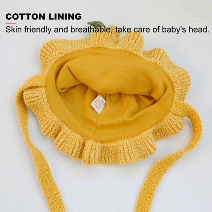 Kids Winter Warm Beanie BHats With Cute Sun Flower Splendid&Co.