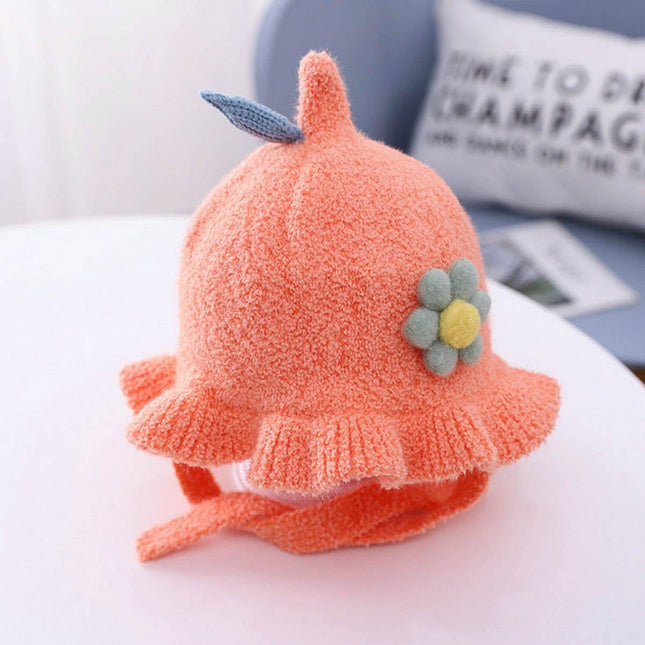 Kids Winter Warm Beanie BHats With Cute Sun Flower Splendid&Co.