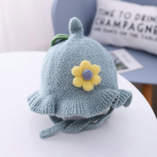 Kids Winter Warm Beanie BHats With Cute Sun Flower Splendid&Co.