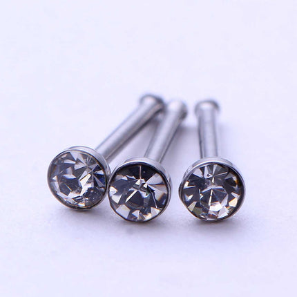 L Shape Nose Stud With 1.8mm Diameter Crystal Splendid&Co.