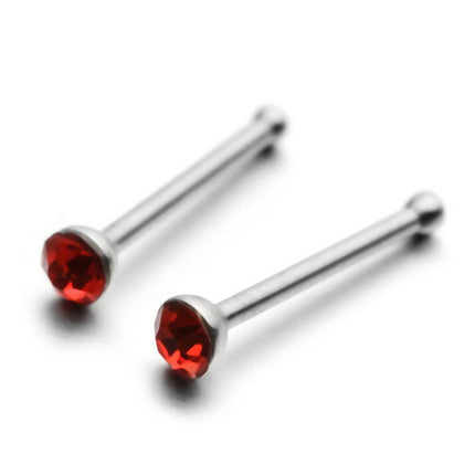 L Shape Nose Stud With 1.8mm Diameter Crystal Splendid&Co.