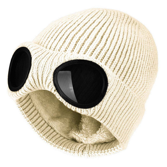 Men Women Chunky Beanie Hat Winter Warm Knitted Skull Cap Beige Splendid&Co.