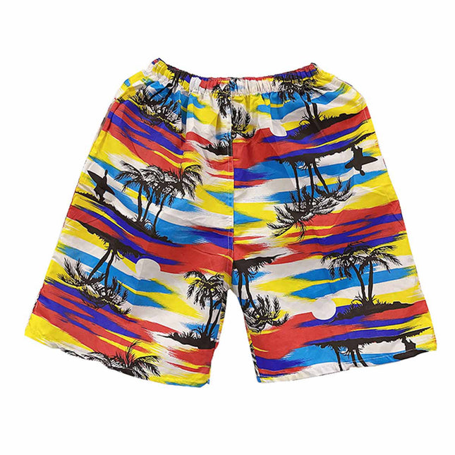 Mens Summer Hawaiian Printed Shorts  Tropical Casual Beach Coconut Tree Splendid&Co.