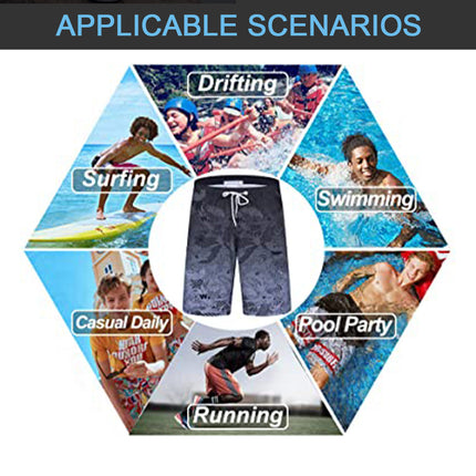 Mens Summer Hawaiian Printed Shorts  Tropical Casual Red Camouflage Splendid&Co.