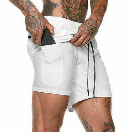 Mens Workout 2 in 1 Shorts 7" Running Jogging Phone Pocket Splendid&Co.