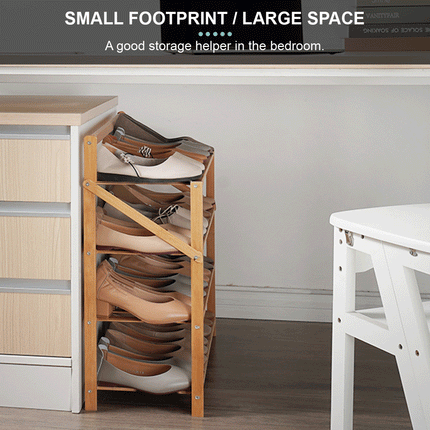 Multi Layer Bamboo Fordable Shoes Rack Splendid&Co.