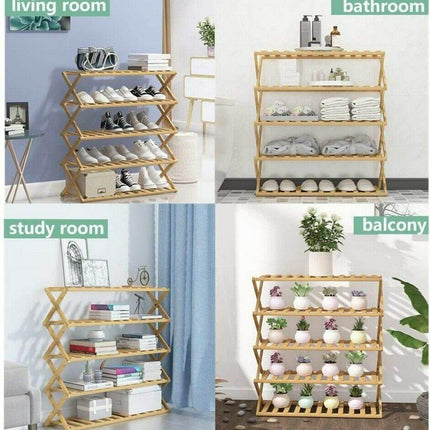 Multi Layer Bamboo Fordable Shoes Rack Splendid&Co.