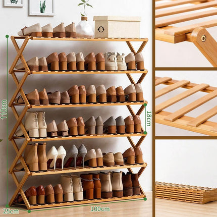 Multi Layer Bamboo Fordable Shoes Rack Splendid&Co.