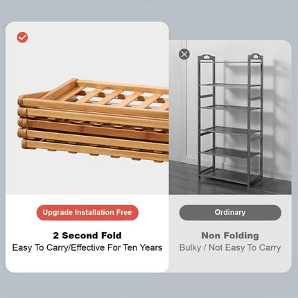 Multi Layer Bamboo Fordable Shoes Rack Splendid&Co.