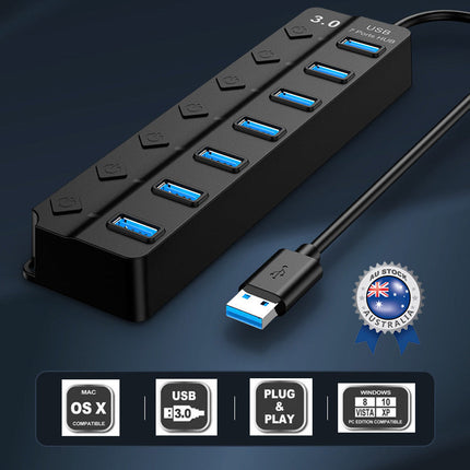 Multi USB 3.0 2.0 Hub 4 Port High Speed Slim Compact Expansion Splendid&Co.
