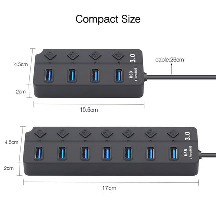 Multi USB 3.0 2.0 Hub 4 Port High Speed Slim Compact Expansion Splendid&Co.