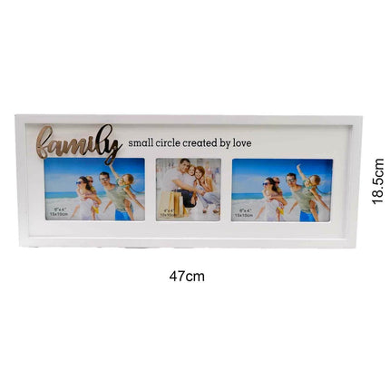 Multi White Photo Frame with Raised Metal Writing for Family Friend Gift Decor H Splendid&Co.