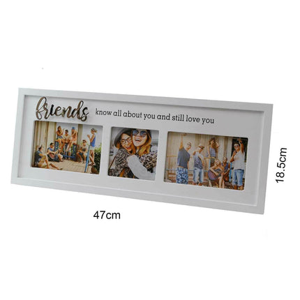 Multi White Photo Frame with Raised Metal Writing for Family Friend Gift Decor H Splendid&Co.