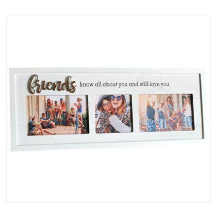 Multi White Photo Frame with Raised Metal Writing for Family Friend Gift Decor H Splendid&Co.