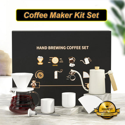 Pour Over Coffee Pot Kettle Mug thermometer Gift Box Set-White Splendid&Co.