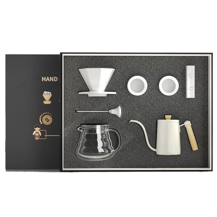 Pour Over Coffee Pot Kettle Mug thermometer Gift Box Set-White Splendid&Co.
