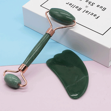 Quartz Roller Gua Sha Facial Lifting Tool Green Gem Splendid&Co.