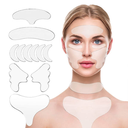 Reusable Anti Wrinkle Skin Chest Neck Eye Face Pad Silicone -11pcs Splendid&Co.