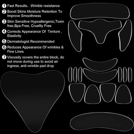 Reusable Anti Wrinkle Skin Chest Neck Eye Face Pad Silicone -11pcs Splendid&Co.