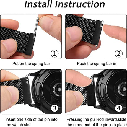 Samsung Galaxy Watch 4 Classic 40/44/42/46mm Milanese Magnetic Replace Band-Black Splendid&Co.