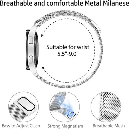 Samsung Galaxy Watch 4 Classic 40/44/42/46mm Milanese Magnetic Replace Band-Black Splendid&Co.
