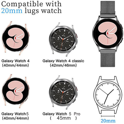 Samsung Galaxy Watch 4 Classic 40/44/42/46mm Milanese Magnetic Replace Band-Black Splendid&Co.