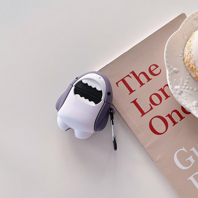 Shockproof Cartoon Silicon Case Cover For Airpods 1 2 3 Pro Blue Shark Splendid&Co.