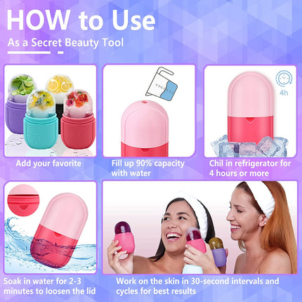 Silicone Ice Cube Massager Face Ice Roller - Purple Splendid&Co.