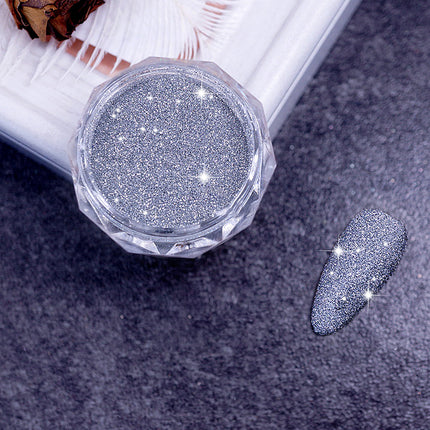 Sparkling Diamond Nail Powder Laser Silver Reflective Nail Art Glitter Powder Splendid&Co.