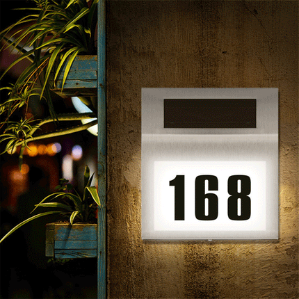 Stainless Steel Solar Powered House Number LED Light Splendid&Co.