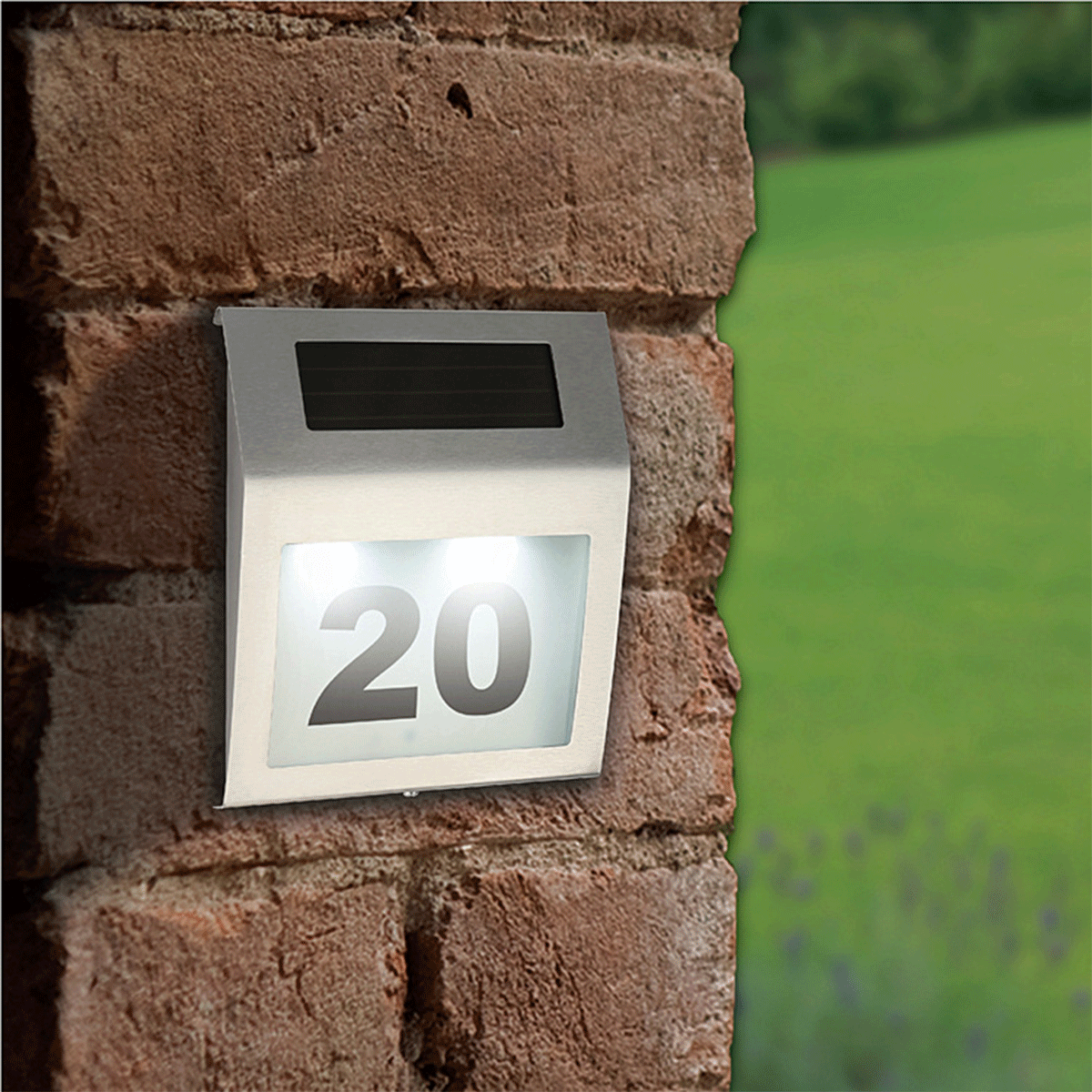Splendid&Co.-$36.99-Stainless Steel Solar Powered House Number LED Light