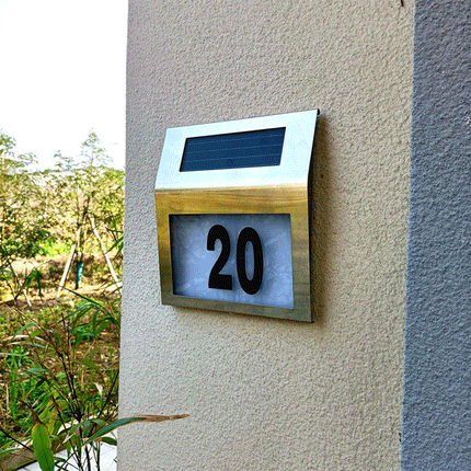 Stainless Steel Solar Powered House Number LED Light Splendid&Co.