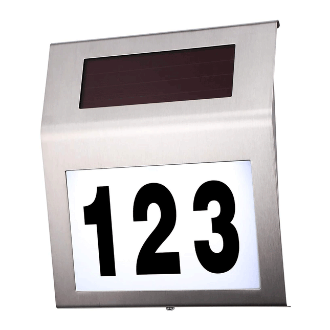 Stainless Steel Solar Powered House Number LED Light Splendid&Co.